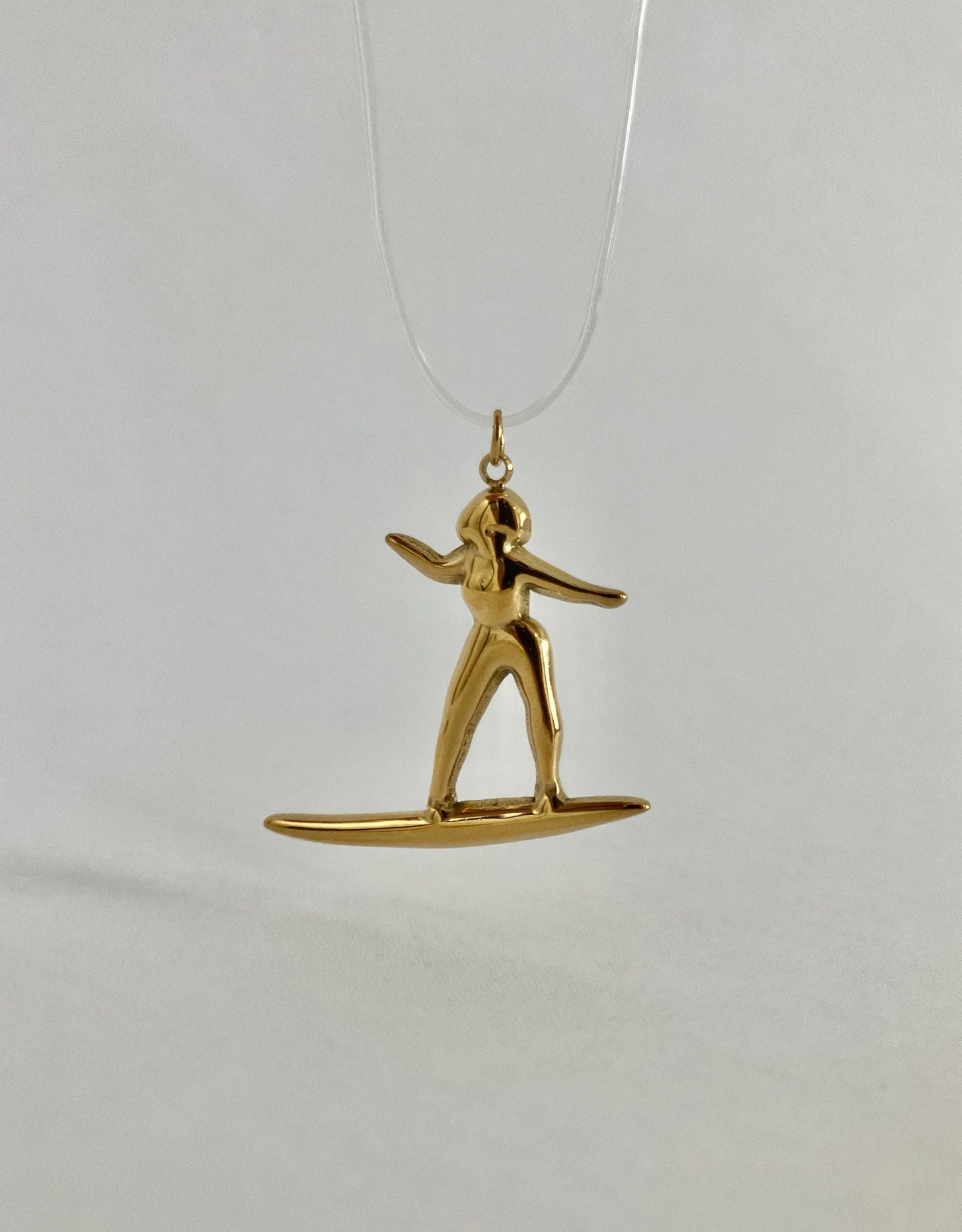 Surfer Charm waterproof 18k gold plated pvd stainless steel