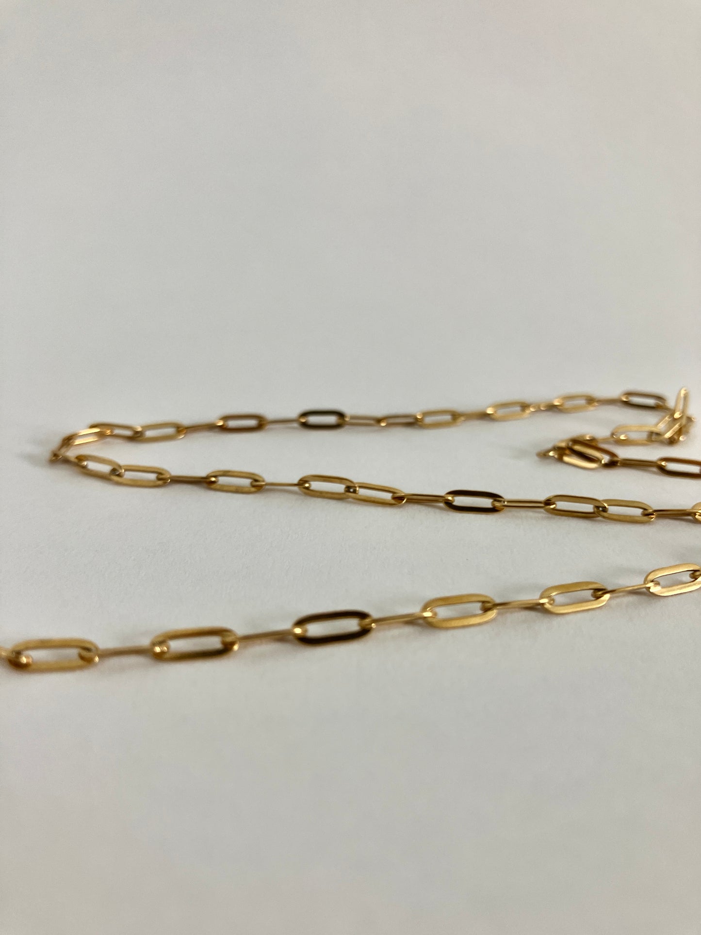 18k Gold plated pvd stainless steel paperclip chain