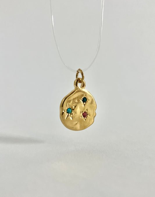 Constellation charm waterproof 18k gold plated pvd stainless steel