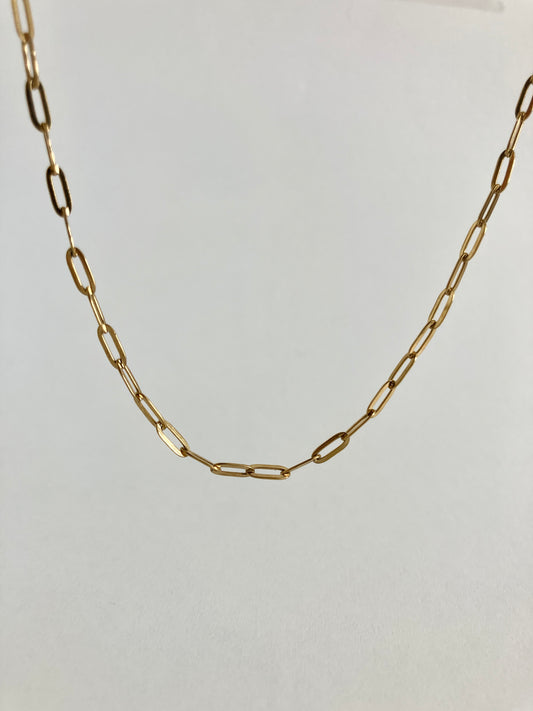 18k Gold plated pvd stainless steel paperclip chain